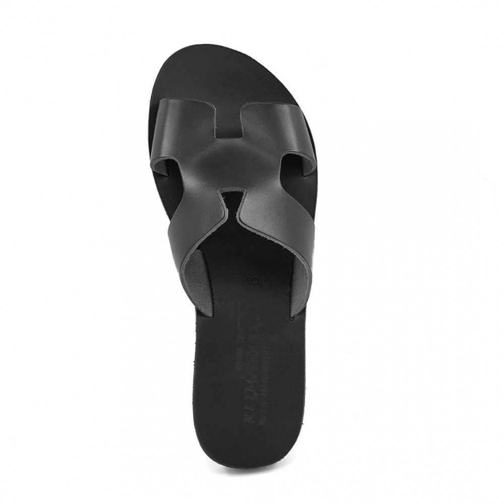 Women Leather Sandals Klimatsakis 37, Black