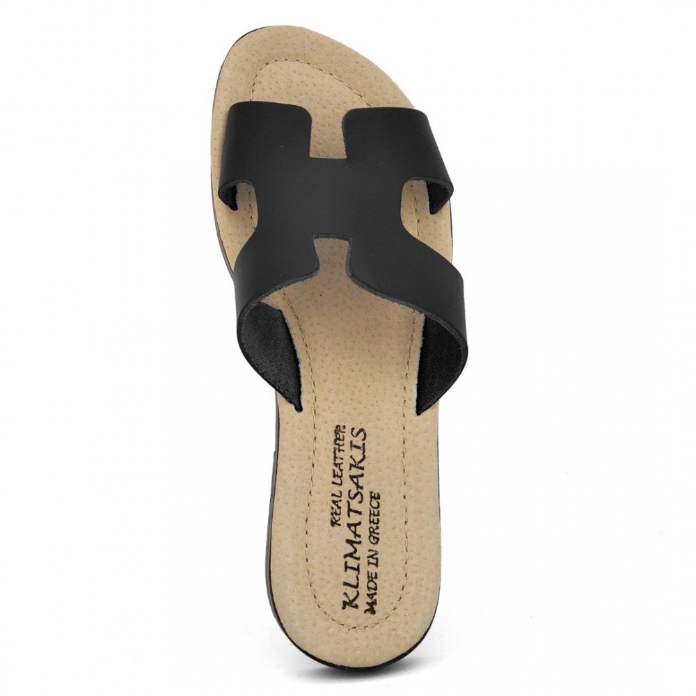 Women Leather Sandals Klimatsakis 37 soft, Black