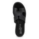 Women Leather Sandals Klimatsakis 37VM, Black Women Leather Sandals Klimatsakis 37VM, Black