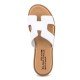 Women Leather Sandals Klimatsakis 37VM, White Women Leather Sandals Klimatsakis 37VM, White