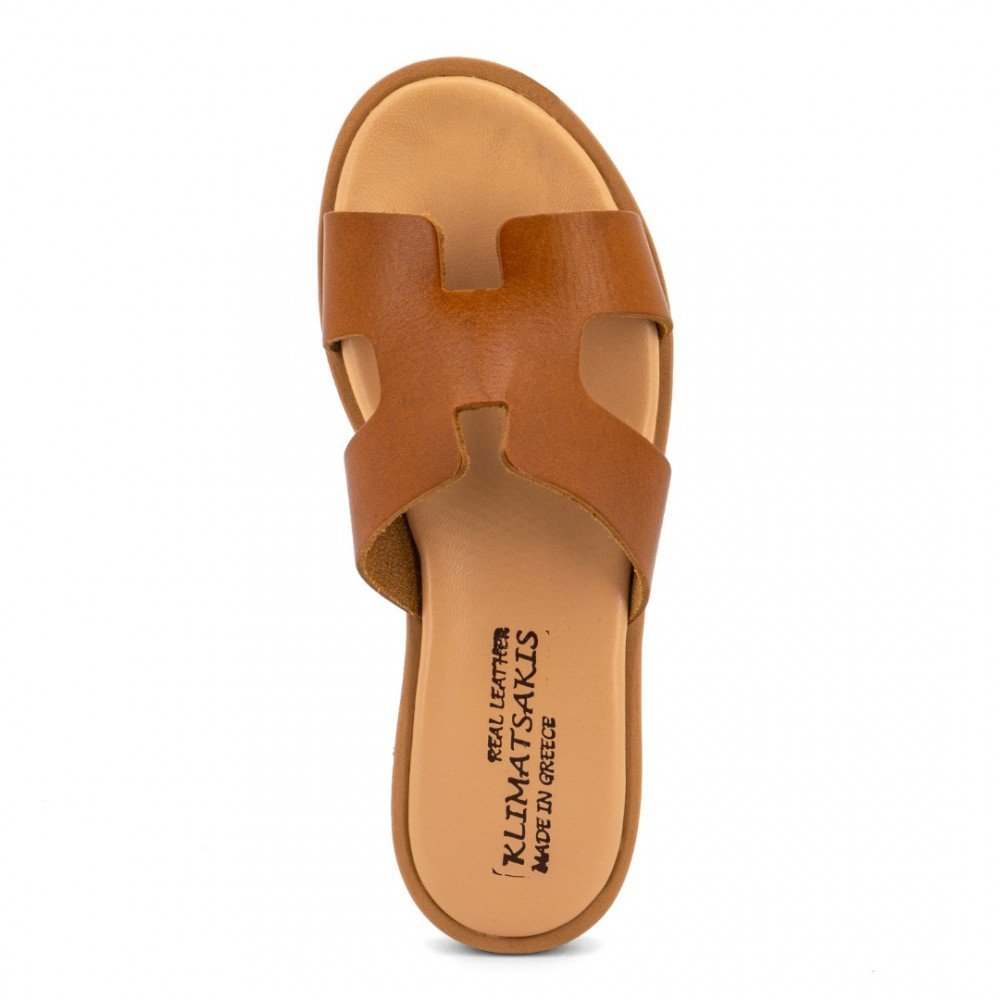 Women Leather Sandals Klimatsakis 37VM, Honey Brown Women Leather Sandals Klimatsakis 37VM, Honey Brown