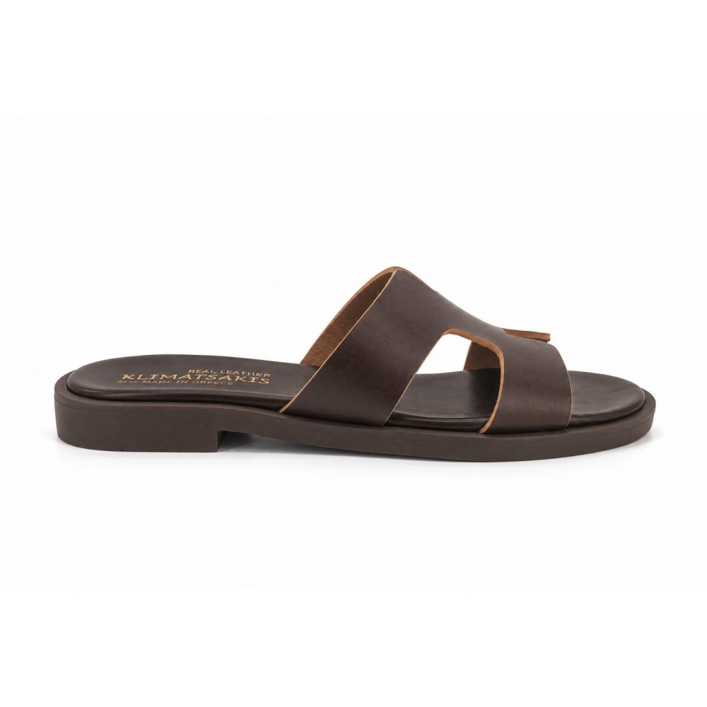 Women Leather Sandals Klimatsakis 37VM, Brown