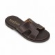 Women Leather Sandals Klimatsakis 37VM, Brown
