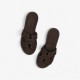 Women Leather Sandals Klimatsakis 37VM Suede, Brown