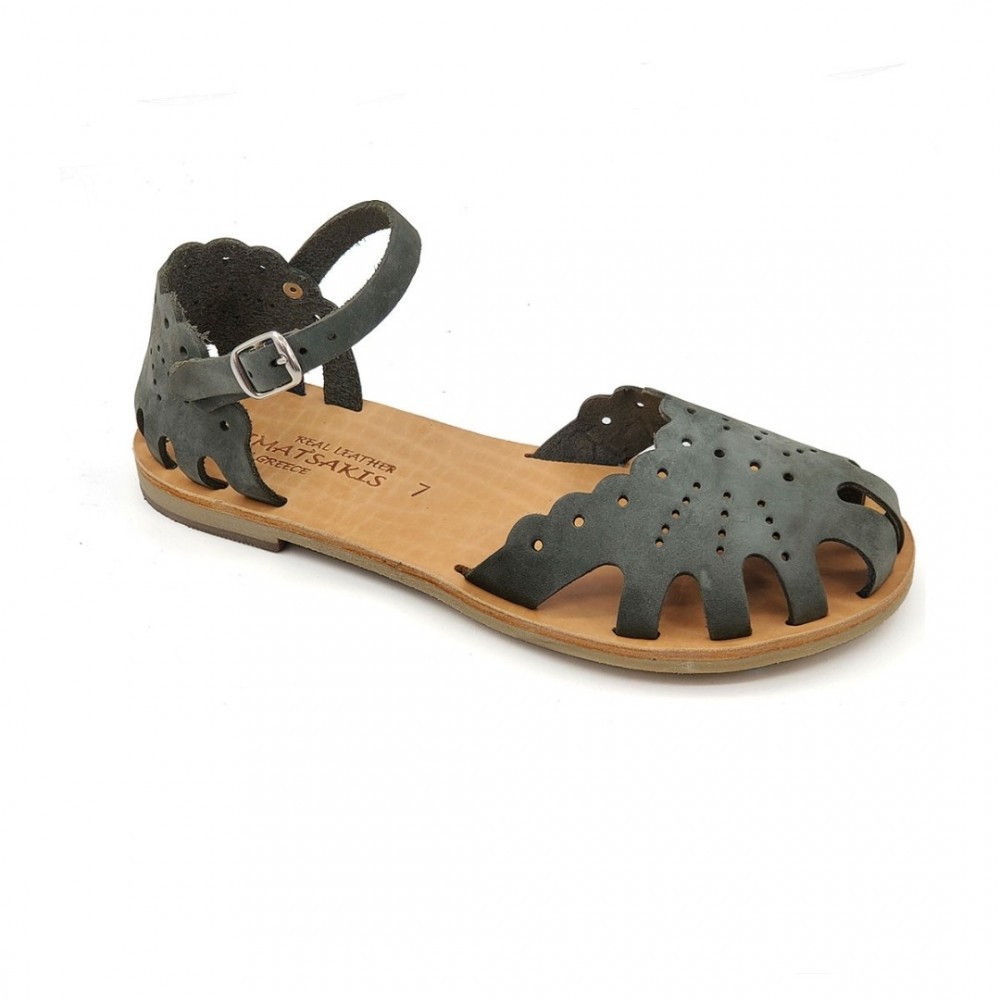 Women Leather Sandals Klimatsakis 701 Bebe, Grey