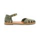 Women Leather Sandals Klimatsakis 701 Bebe, Green Women Leather Sandals Klimatsakis 701 Bebe, Green