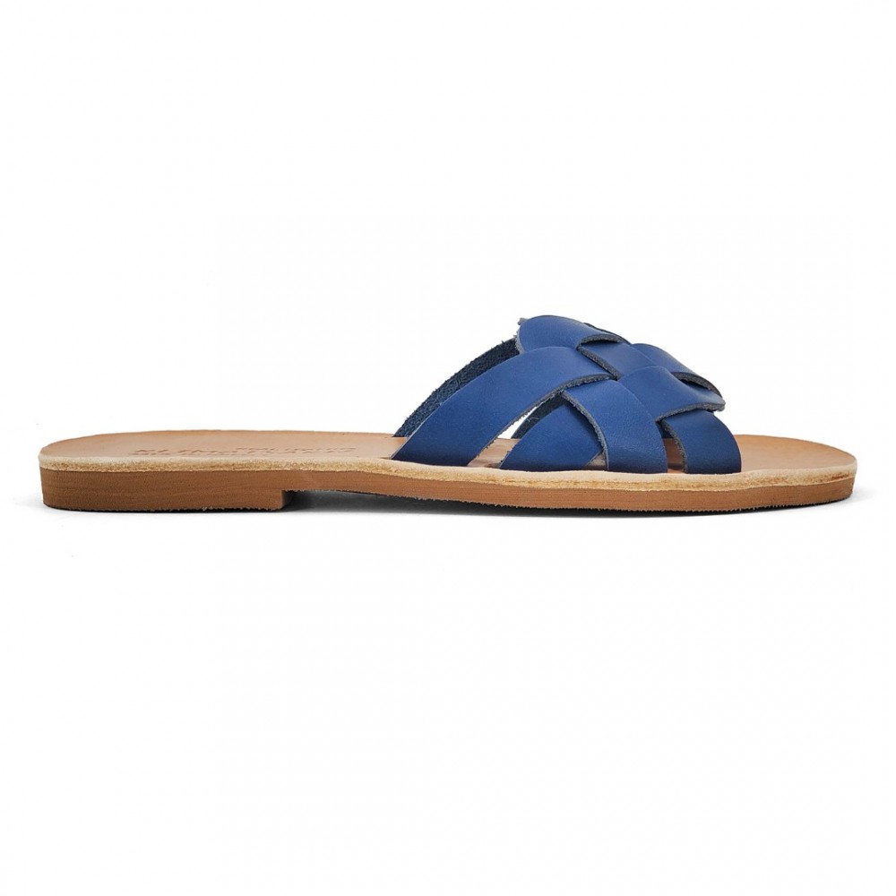 Women Leather Sandals Klimatsakis 831, Blue Women Leather Sandals Klimatsakis 831, Blue
