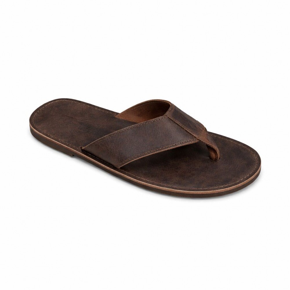 Men Leather Sandals Klimatsakis 207, Dark Brown