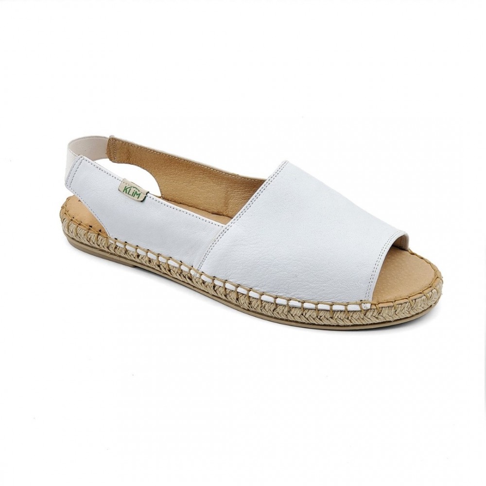  Women Leather Espadrilles E2 Klimatsakis, White