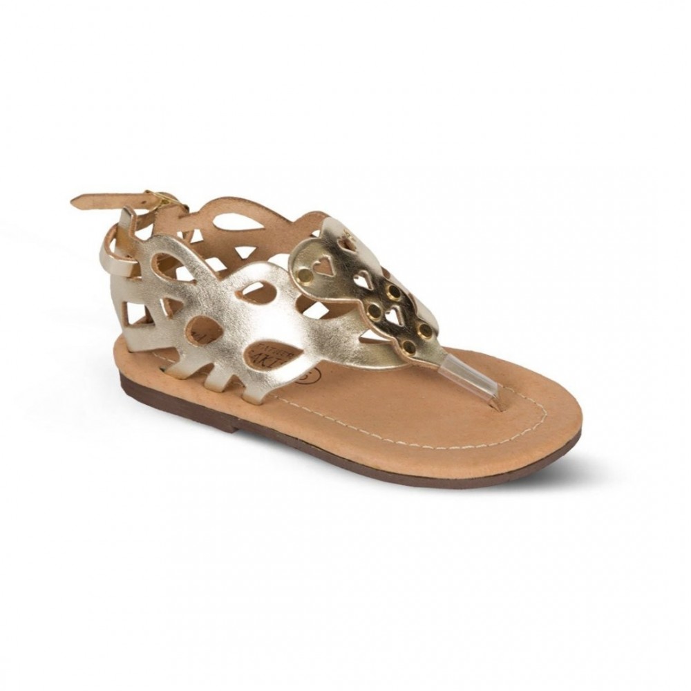 Children Leather Sandals Klimatsakis 14, Gold Children Leather Sandals Klimatsakis 14, Gold