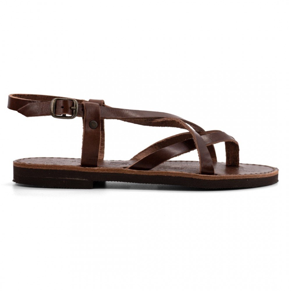 Women Leather Sandals Kouros 14/8, Brown Women Leather Sandals Kouros 14/8, Brown