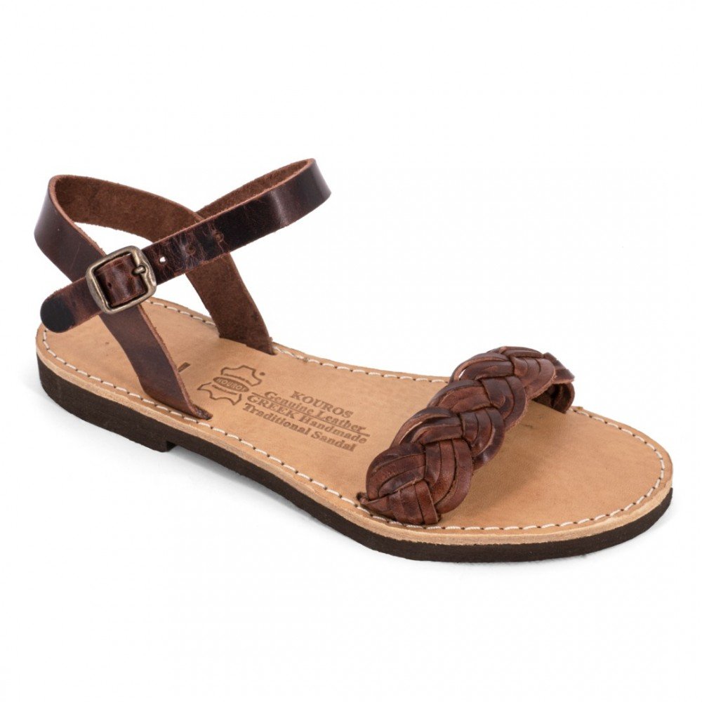 Women Leather Sandals Kouros 16/9, Brown Women Leather Sandals Kouros 16/9, Brown