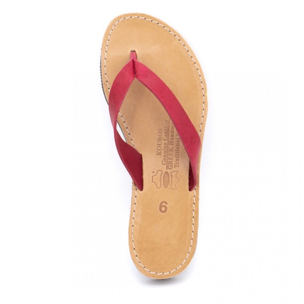 Women Leather Sandals Kouros 16, Fuchsia
