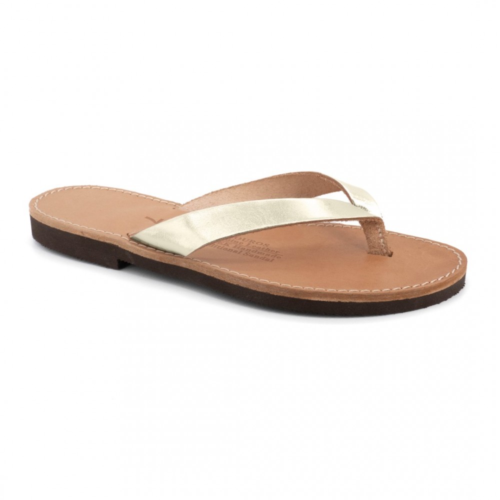 Women Leather Sandals Kouros 16, Gold