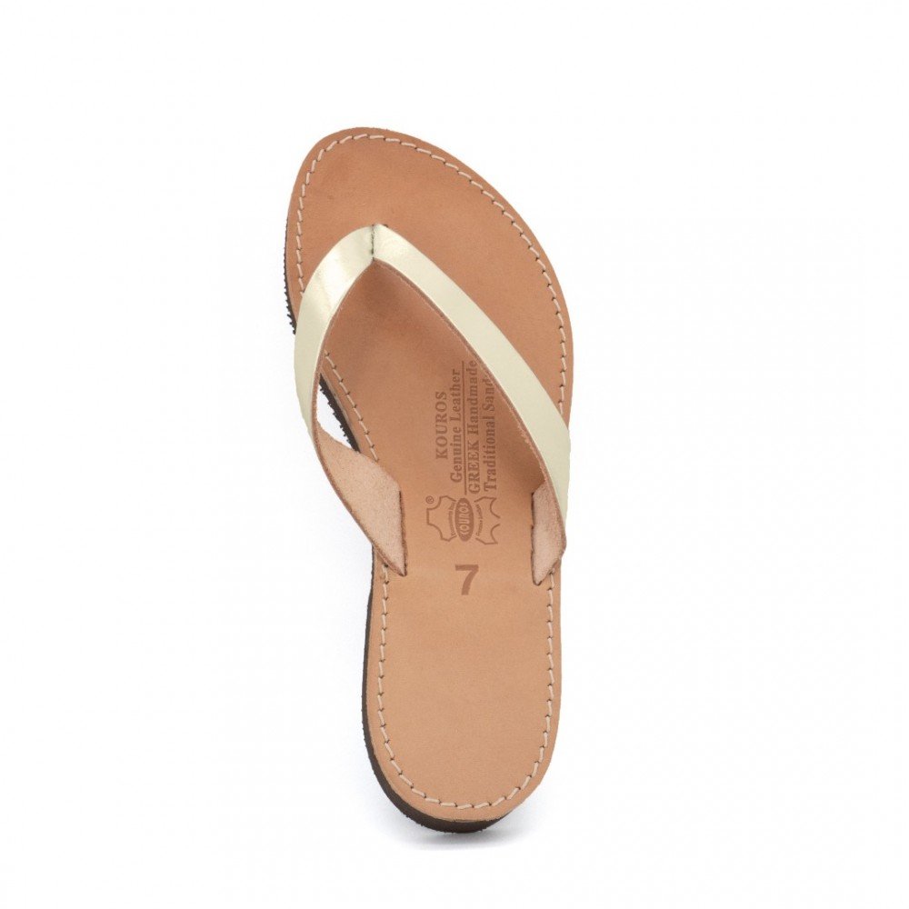 Women Leather Sandals Kouros 16, Gold