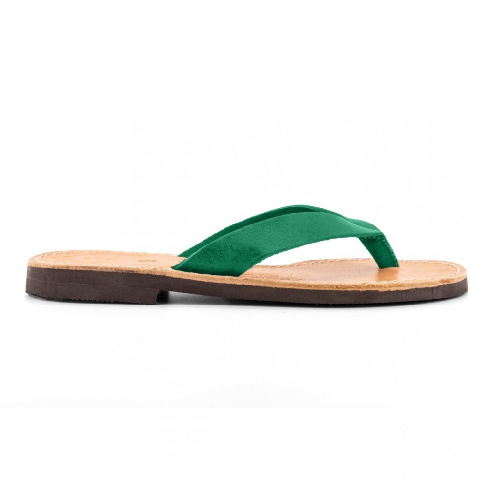 Women Leather Sandals Kouros 16, Green Women Leather Sandals Kouros 16, Green