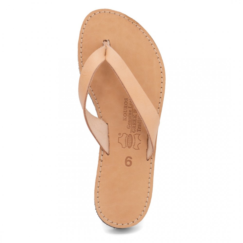 Women Leather Sandals Kouros 16, Natural