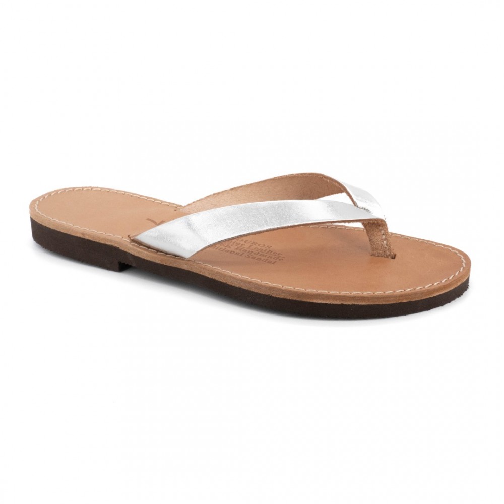 Women Leather Sandals Kouros 16, Silver Women Leather Sandals Kouros 16, Silver