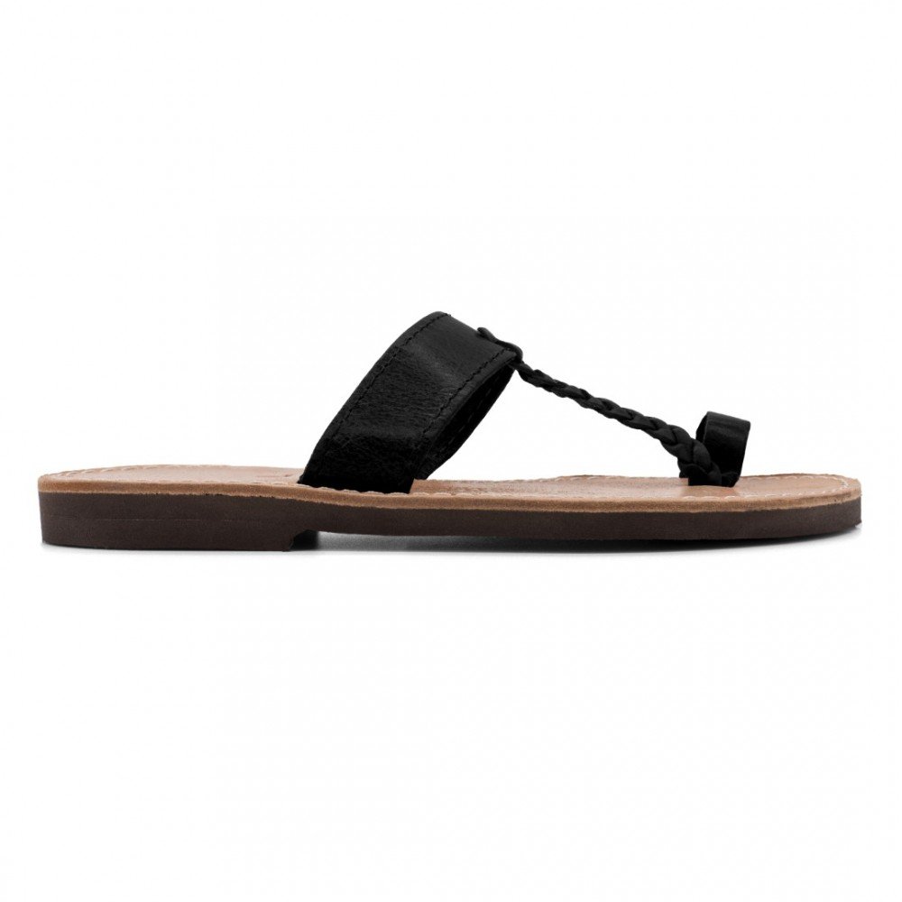 Women Leather Sandals Kouros & Iris 51, Black Women Leather Sandals Kouros & Iris 51, Black
