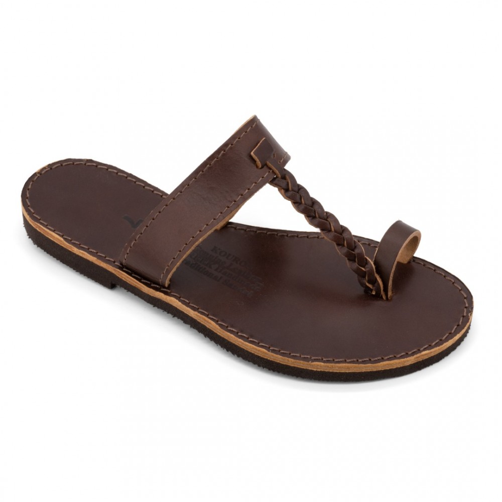 Women Leather Sandals Kouros & Iris 51, Brown Women Leather Sandals Kouros & Iris 51, Brown
