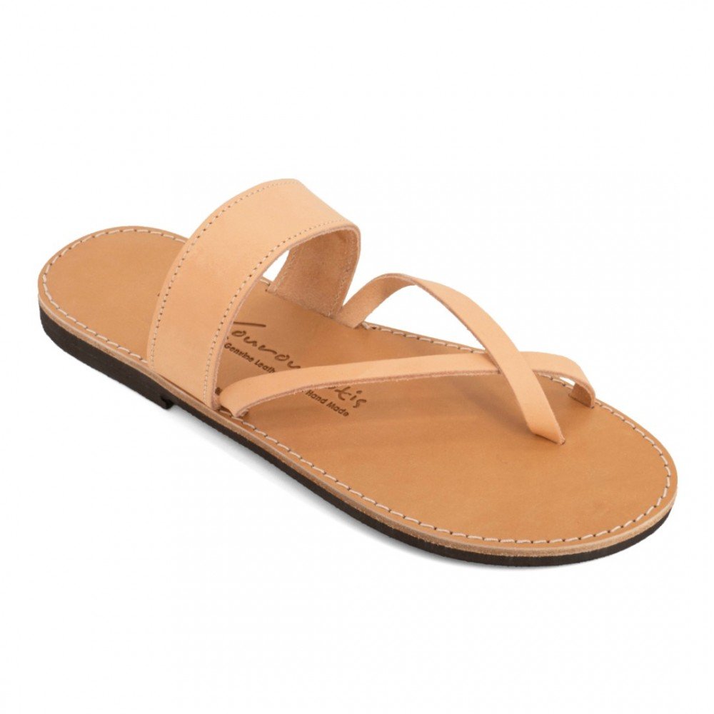 Men Leather Sandals Kouros 52, Natural Men Leather Sandals Kouros 52, Natural
