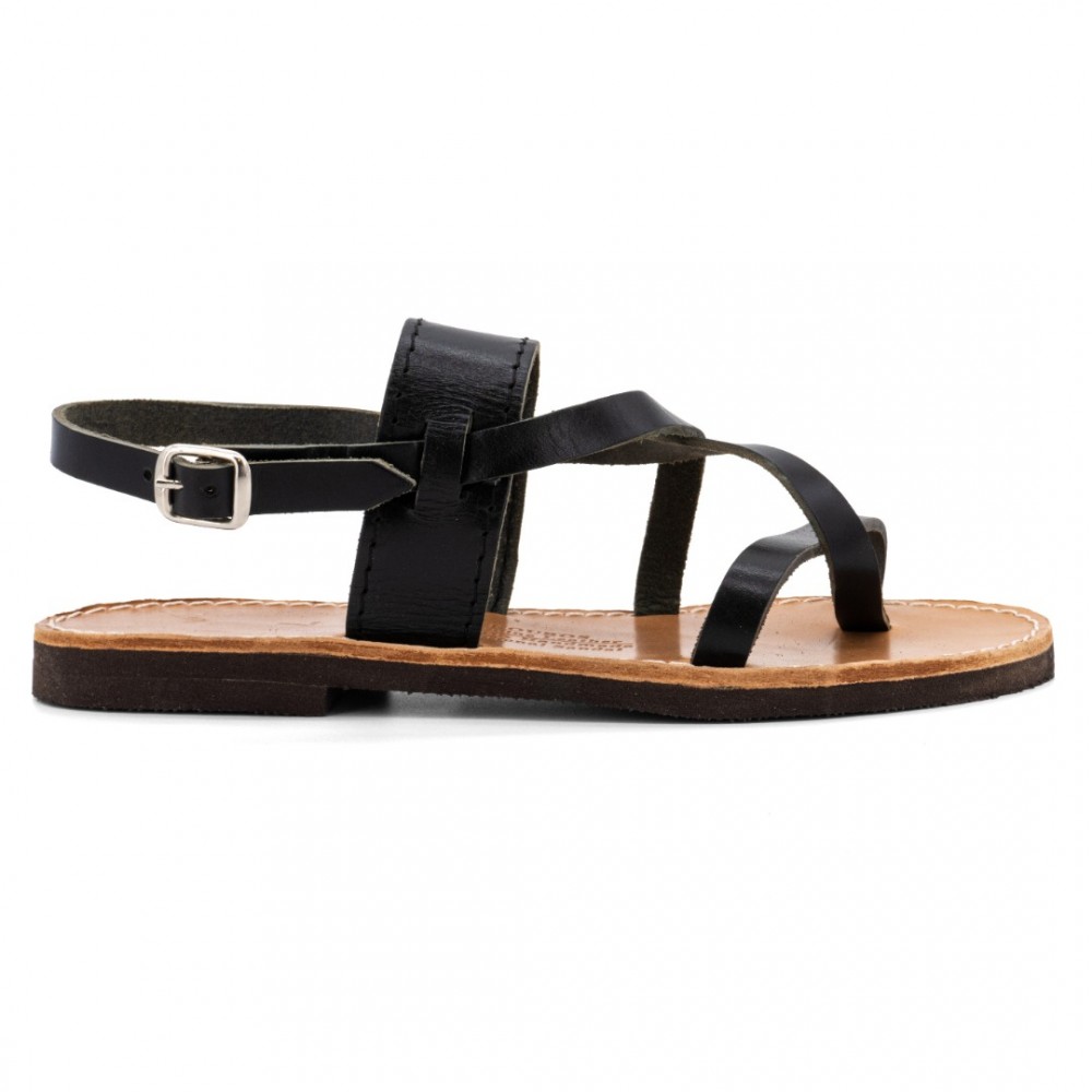 Γυναικεία Δερμάτινα Σανδάλια Κούρος 55, Μαύρο Γυναικεία Δερμάτινα Σανδάλια Κούρος 55, Μαύρο