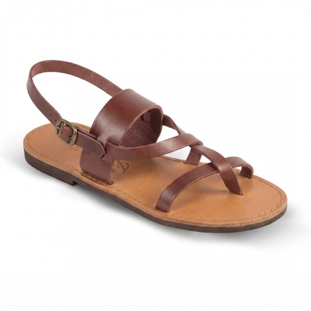 Women Leather Sandals Kouros 55, Brown Women Leather Sandals Kouros 55, Brown