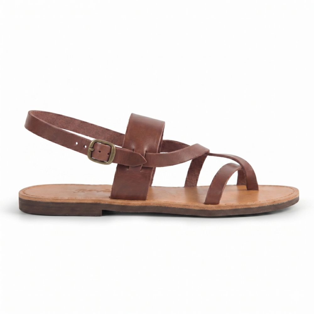 Women Leather Sandals Kouros 55, Brown Women Leather Sandals Kouros 55, Brown