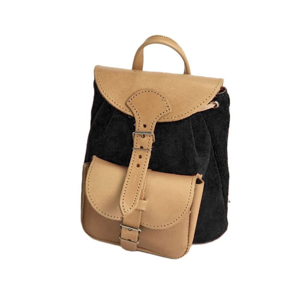 Leather Backpack Kouros 615, Black