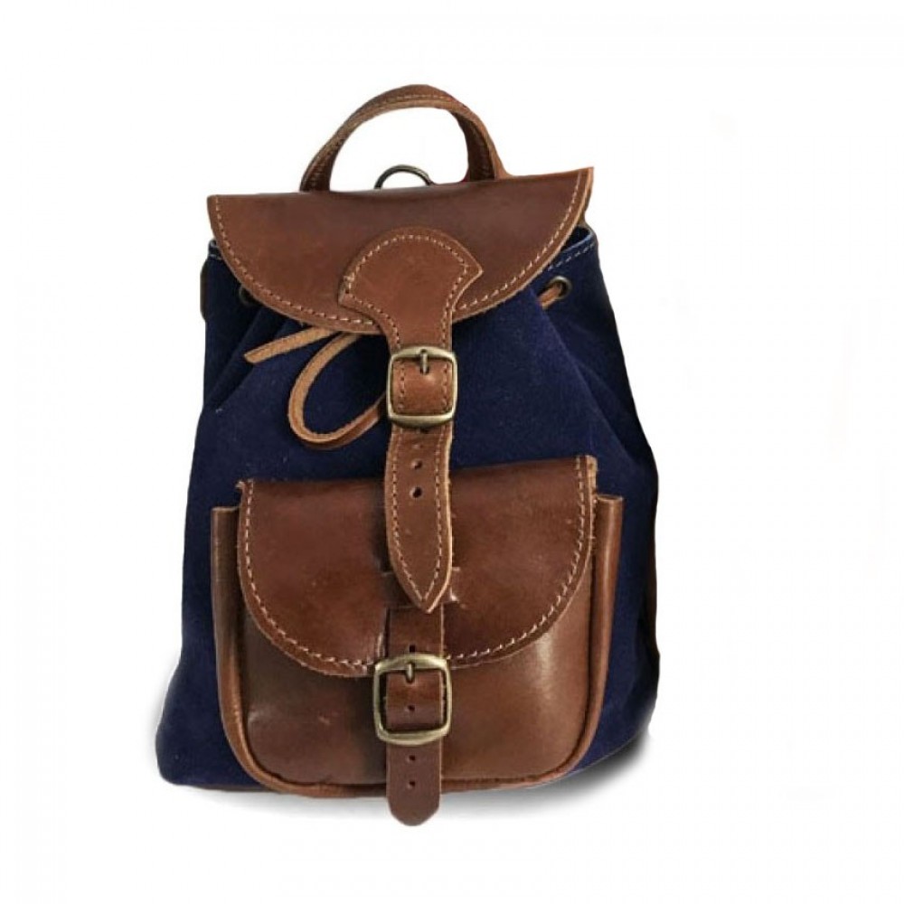 Leather Backpack Kouros 615, Blue
