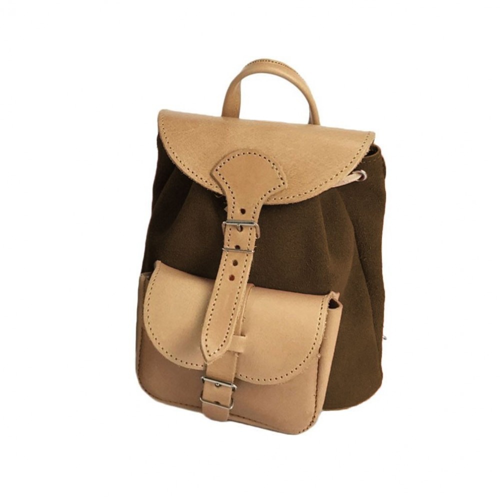 Leather Backpack Kouros 615, Brown Leather Backpack Kouros 615, Brown
