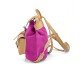 Leather Backpack Kouros 615, Fuchsia Flower Print Leather Backpack Kouros 615, Fuchsia Flower Print
