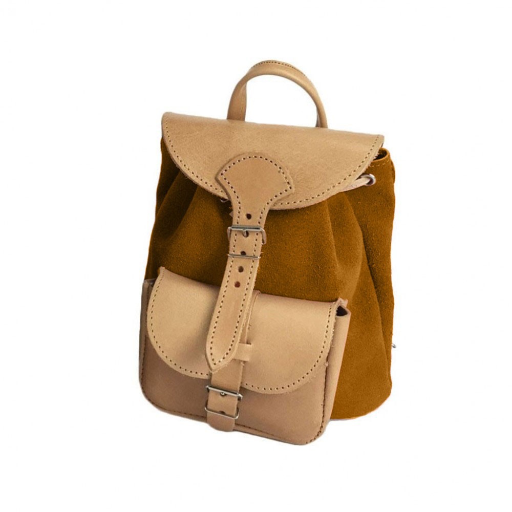 Leather Backpack Kouros 615, Taba Leather Backpack Kouros 615, Taba