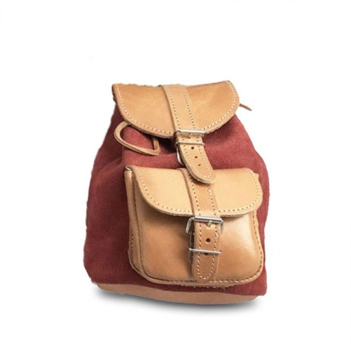 Leather Backpack Kouros 642, Red