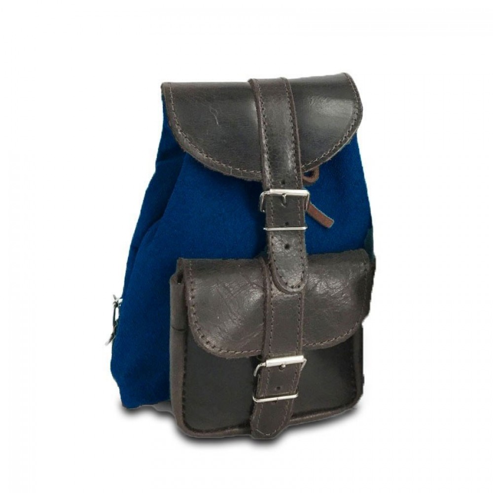 Leather Backpack Kouros 642, Blue