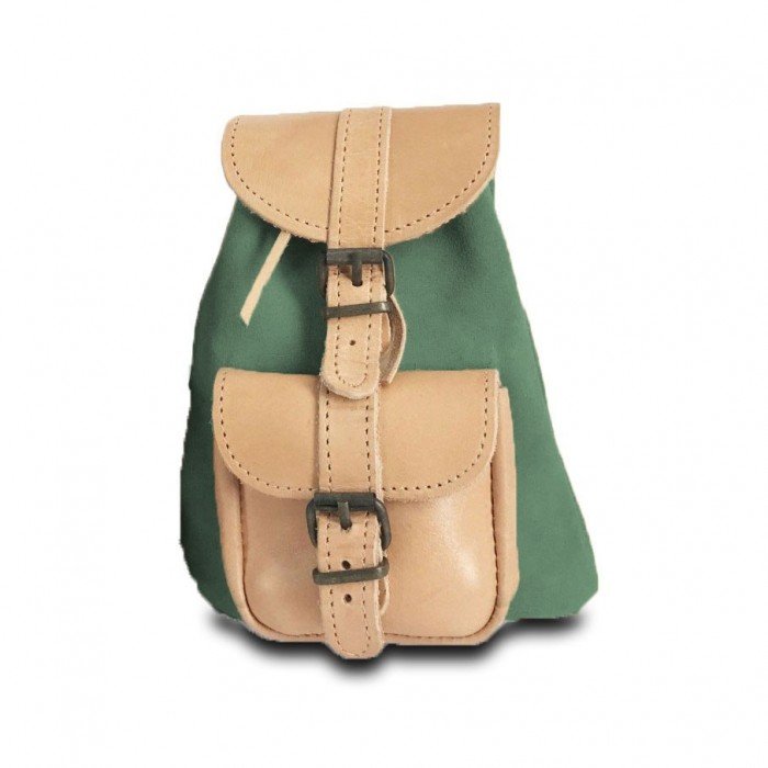 Leather Backpack Kouros 642, Green