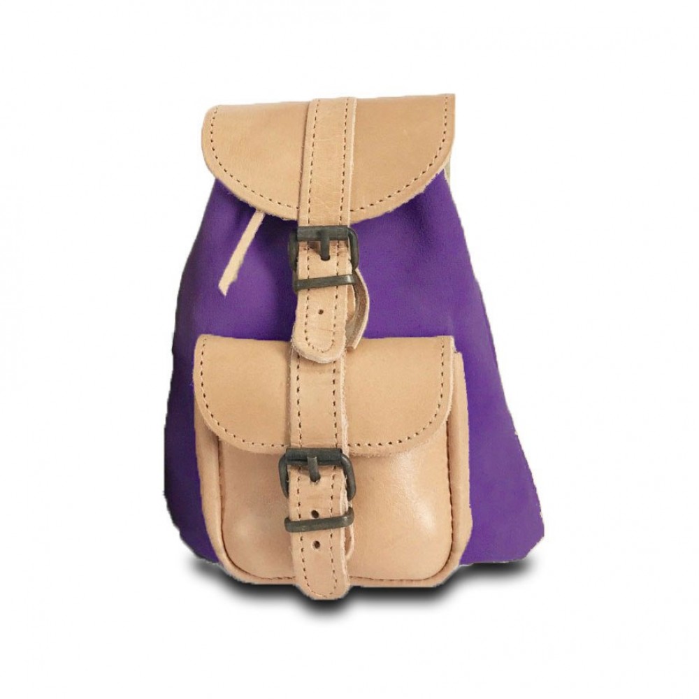 Leather Backpack Kouros 642, Purple