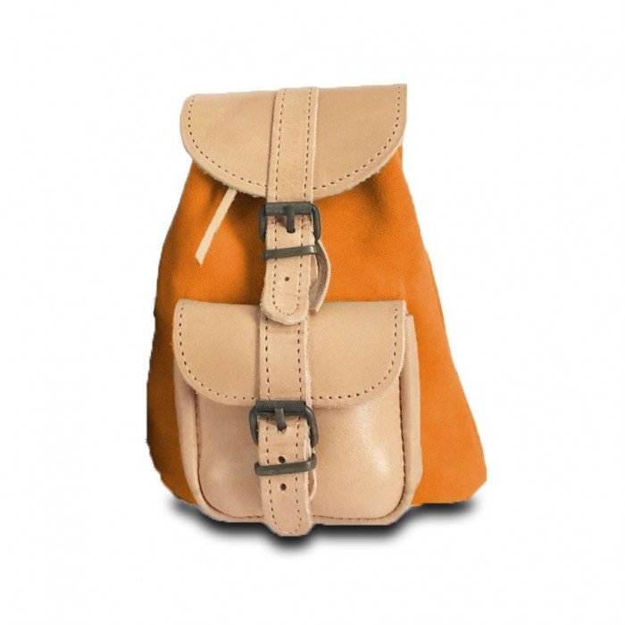 Leather Backpack Kouros 642, Orange