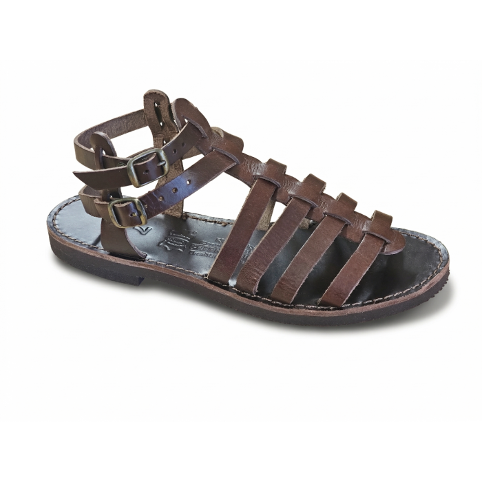 Women Leather Sandals Kouros 90, Brown