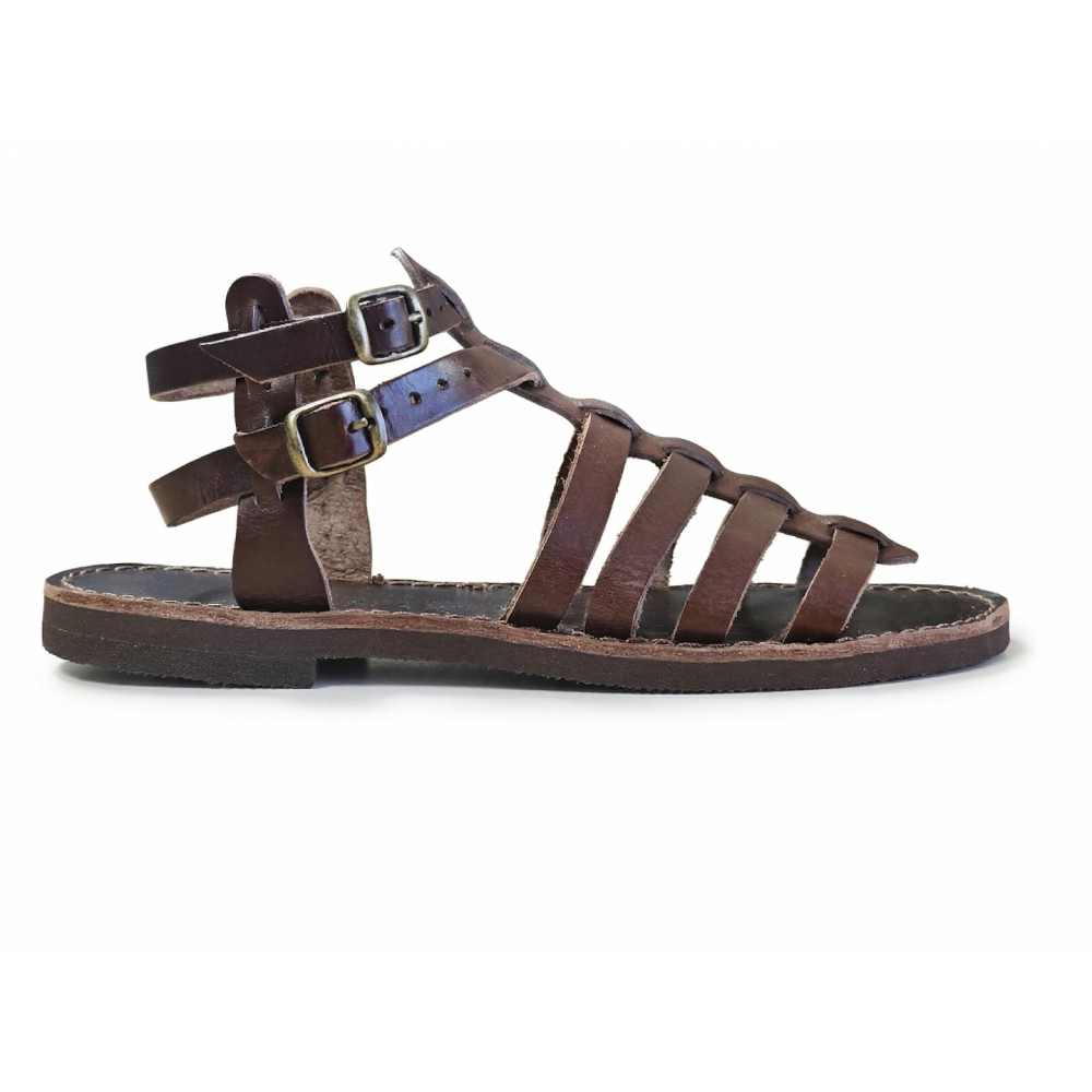 Women Leather Sandals Kouros 90, Brown Women Leather Sandals Kouros 90, Brown