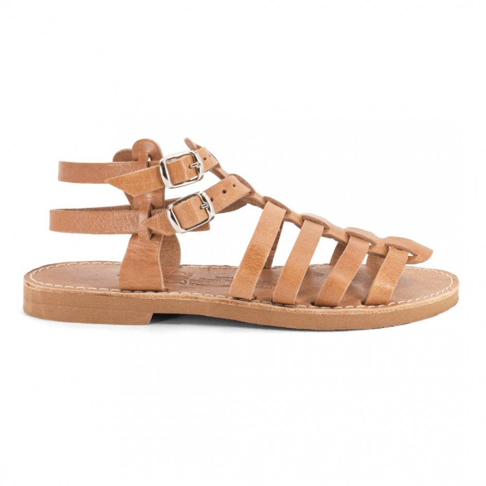 Women Leather Sandals Kouros 90, Natural Women Leather Sandals Kouros 90, Natural