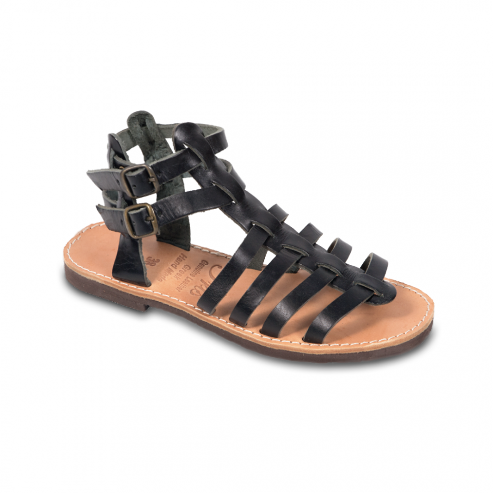 Women Leather Sandals Kouros 90, Black