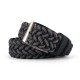 Knitted Leather Belt Kouros, Width 3,50cm, Black/Grey