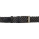 Knitted Leather Belt Kouros, Width 3,50cm, Black/Grey