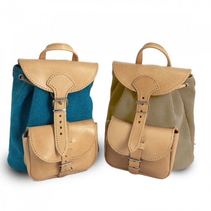 Leather Backpack Kouros 615, Taupe