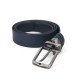 Double Sided Leather Belt Iris, Width 3,50cm, Blue/Black