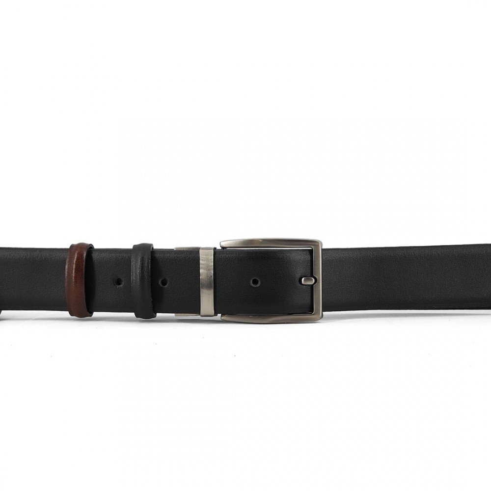 Double Sided Leather Belt Kouros, Width 3,50cm, Black/Brown