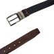 Double Sided Leather Belt Kouros, Width 3,50cm, Black/Brown