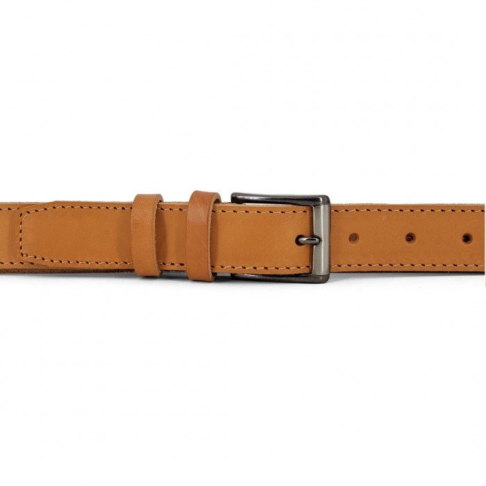 Stitched Leather Belt Kouros, Width 3,00cm, Natural Stitched Leather Belt Kouros, Width 3,00cm, Natural