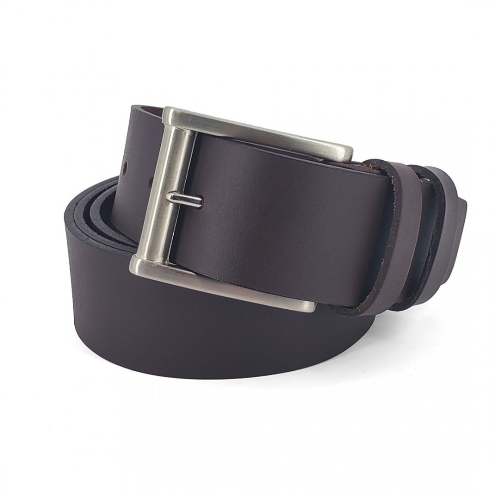 Leather Belt Kouros, Width 4,00cm, Brown